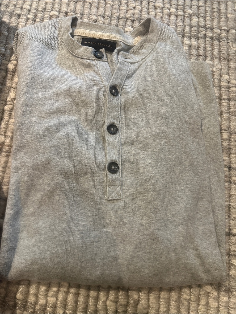 Banana Republic Light Gray Henley Shirt